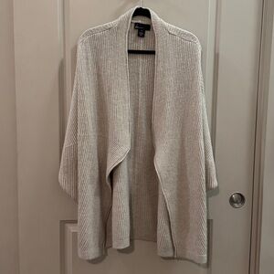Lane Bryant Cream Open-Front Cardigan